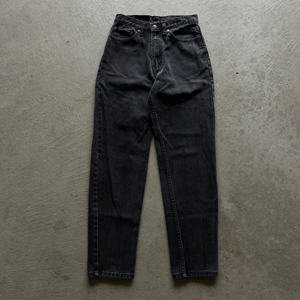 Vintage 90s Jordache Jeans Womens Size‎ 7/8 26x28 Black Dark Wash Denim